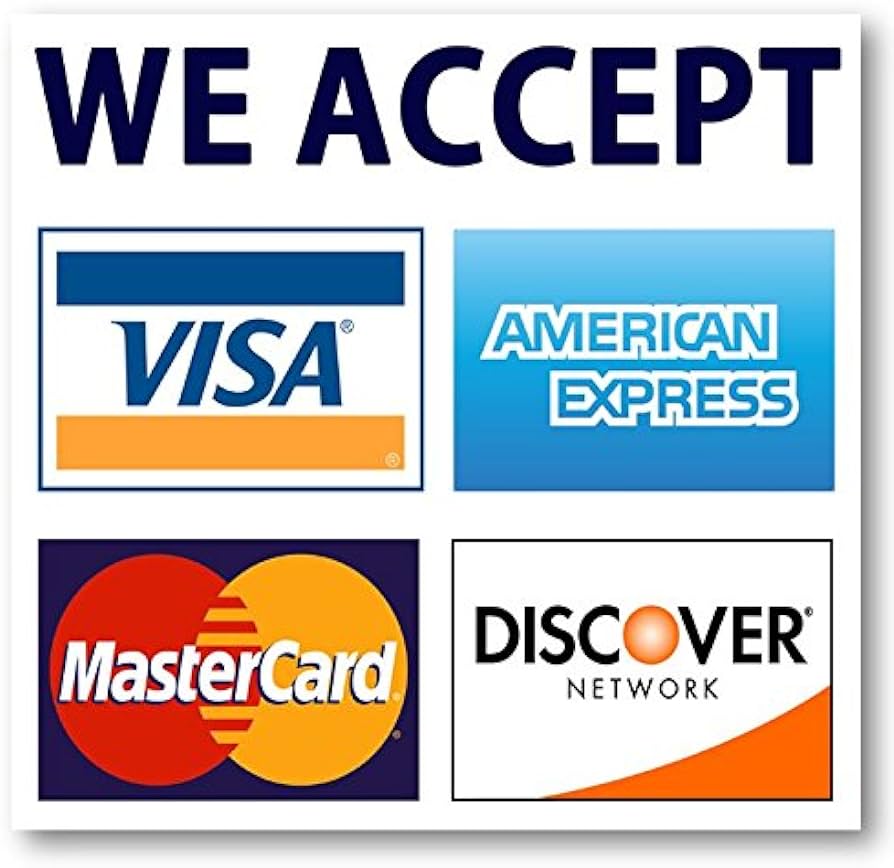 We accept all major credit cards